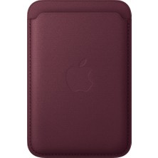 Apple iPhone için Magsafe Özellikli Mikro Dokuma Cüzdan - Burgonya