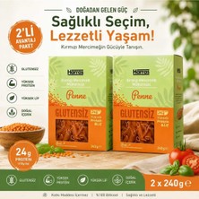 Harras Glutensiz Proteinli Kırmızı Mercimek Makarnası Penne 2X240G
