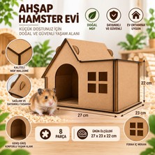 Algwood Ahşap Hamster Evi 8 Parça Mdf Hamster Yuvası 27 × 23 × 22 cm