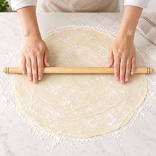 Erçelik Ahşap Oklava 50 cm Hamur Açma Oklavası Hamur Şekillendirme Yufka Börek Oklavası