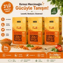 Harras Glutensiz Proteinli Kırmızı Mercimek Makarnası Fusilli 3X240G