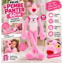 Trust Store Peluş Pembe Panter 60 cm Uzun Bacaklı Yumuşak Sevimli Oyuncak Dekoratif Hediye
