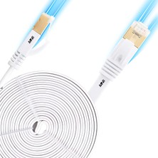 Mn6 M112GM 1 Metre Cat7 Flat Yassı Ethernet İnternet Kablosu 10 Gbps 600 MHz RJ45