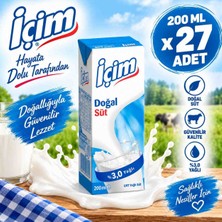 İçim Içim Tam Yağlı Süt 200 ml x 27 Adet