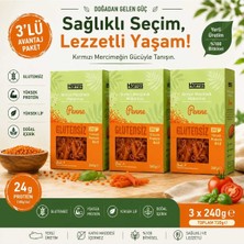 Harras Glutensiz Proteinli Kırmızı Mercimek Makarnası Penne 3X240G
