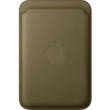 Apple iPhone için Magsafe Özellikli Mikro Dokuma Cüzdan - Koyu Zeytin Yeşili