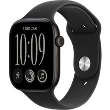Apple Watch Series 12 Gps + Cellular, 46 mm Siyah Alüminyum Kasa ve Siyah Spor Kordon - M/l