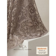 Mca Tekstil Tasarım Bej / Kahverengi Desenli Tül Perde Kornişe Hazır Sık Pileli (1x3) Salon Yatak Odası Tülü (En x Boy)