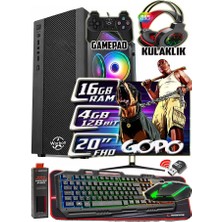 Warbox Gopo X5650 Işlemci 16GB Ram 256GB SSD 250GB HDD R7 240-4GB E.kartı 20" Monitör Gaming Takım Bilgisayar