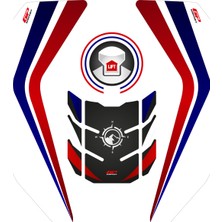 Gp Kompozit Honda Africa Twin CRF1000L Adventure 2016-2019 Uyumlu Tank Pad Seti Tricolor