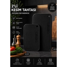 Solingen 2'li Pratik Mutfak Kesme Tahtası Seti - Küçük & Orta Boy Sebze Meyve Doğrama Tahtası