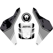 Gp Kompozit Honda Africa Twin CRF1000L 2018-2019 Uyumlu Tank Pad Seti Siyah