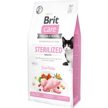 Uravas Store Brit Care Sensitive, Kısırlaştırılmış Hassas Kediler Için, Tahılsız, Hipoalerjenik Taze Tavşan Etli Kuru Mama, 7 kg