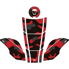 Gp Kompozit Honda VFR800X Crossrunner 2015-2020 Uyumlu Tank Pad Seti Kırmızı