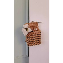 Egindra Hasır Bohem Sepet Gazetelik Aksesuar Dekor Kitap Kapı Süsü Dekoratif Hediyelik Mutfak Poşetlik
