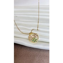 Dore Collection Sw Marka Model Renkli Lotus Zirkon Kolye