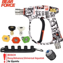 Robeve Bear Force Pop-Art Tasarım Araç Yıkama Tabancası 5li Nozzle Set ve Kemer Klipsli Ile Birlikte Profesyonel Pop-Art Tasarım Oto Yıkama Tabancası