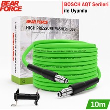 Robeve Bear Force Flexible Hortum Bosch Aquatak Uyumlu 10 Metre Basınçlı Yıkama Hortumu 200 Bar 2900 Psı Ultra Esnek Kırılmaya Dayanıklı Premium Hortum