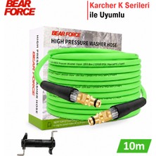 Robeve Bear Force Flexible Hortum Bosch Aquatak Uyumlu 10 Metre Basınçlı Yıkama Hortumu 200 Bar 2900 Psı Ultra Esnek Kırılmaya Dayanıklı Premium Hortum