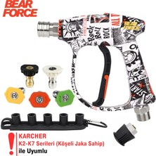 Robeve Bear Force Pop-Art Tasarım Araç Yıkama Tabancası 5'li Nozzle Set ile Profesyonel Temizlik