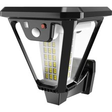 Cotton Soft HS-V83 Solar Panelli 3 Modlu Kumandalı Hareket Sensörlü 100 Smd Ledli Şarjlı Duvar ve Bahçe Lambası
