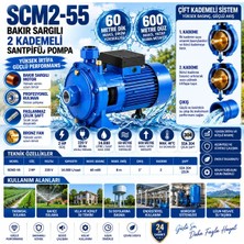 Optivex 2 Hp Çift Kademeli Santrifüj Su Pompası 60 Metre Basma 6 Kat 8 Daire Bakır Sargılı