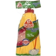 Cotton Soft Lüks Yeşil Poşette Sarı Püsküllü Mop