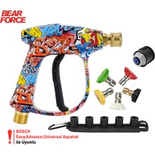 Robeve Bear Force Araç Yıkama Tabancası 5li Nozzle Set ve Kemer Klipsli Ile Birlikte Kısa Tetik Tabanca