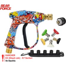 Robeve Bear Force Araç Yıkama Tabancası 5li Nozzle Set ve Kemer Klipsli Ile Birlikte Kısa Tetik Tabanca Tetik Tabancası
