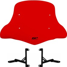 GP Kompozit Scooter Universal Elcikli Ön Cam Kırmızı - 42 cm