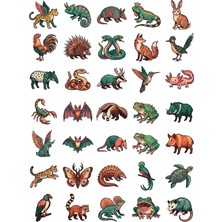 Dekorif 30 Adet Mistik Alebrije Hayvan Sticker Seti - Laptop, Ajanda ve Matara Için