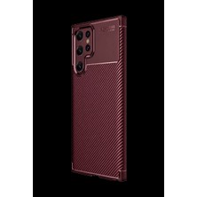 Samsung Galaxy S25 Ultra Kılıf Auto Focus Karbon Kapak - Bordo