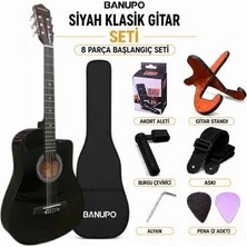 Banupo MG1BK Black Klasik Gitar Başlangıç Seti (Gitar + Kılıf + Akort Aleti + Gitar Standı + Askı)