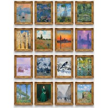 Dekorif Claude Monet Tabloları 16'lı Sticker Seti Laptop Defter Ajanda Etiketi