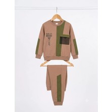 Bemy Store 3/12 Yaş Yazı Baskılı Parçalı Penye Kumaş Çocuk Takımı