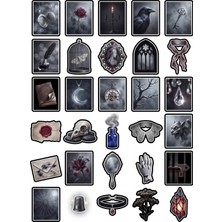 Dekorif 30 Adet Gotik Vintage Romantik Sticker Seti - Laptop Defter Telefon Için