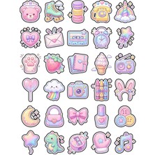 Dekorif Pastel Estetik Sticker Seti 150 Adet - 5'li Mega Paket - Laptop Defter Ajanda Etiketi