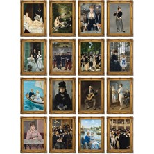 Dekorif Edouard Manet Tabloları 16'lı Sticker Seti Laptop Defter Planlayıcı Etiket