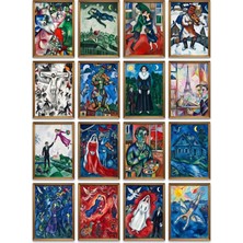 Dekorif Marc Chagall Tabloları 16'lı Sticker Seti Laptop Defter Planlayıcı Etiket