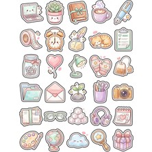Dekorif Scrapbook Planner Vintage Sticker Seti 150 Adet - 5'li Mega Paket NO36 - Laptop Defter