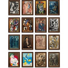 Dekorif Pablo Picasso Tabloları 16'lı Sticker Seti Laptop Defter Planlayıcı Etiketi