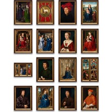 Dekorif Jan Van Eyck Tabloları 16 Adet Sticker Seti Laptop Defter Etiketi