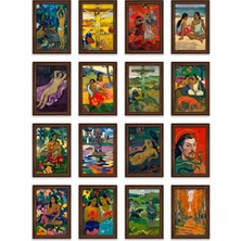 Dekorif Paul Gauguin Tabloları 16'lı Sticker Seti Laptop Defter Ajanda Etiket