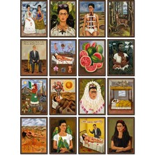 Dekorif Frida Kahlo Tabloları 16'lı Sticker Seti Laptop Defter Ajanda Etiket