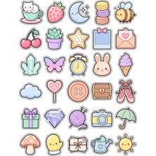 Dekorif Pastel Estetik Sevimli Sticker Seti 150 Adet - 5'li Mega Paket - Laptop Defter Ajanda
