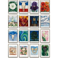Dekorif Georgia O'keeffe Tabloları 16'lı Sticker Seti Laptop Defter Ajanda Etiket