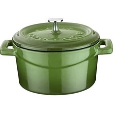 Renas Store Lava Metal Döküm Mini Tencere, 10 Cm, 0.35 L Hacim, Yeşil