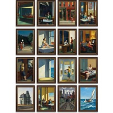 Dekorif Edward Hopper Tabloları 16'lı Sticker Seti Laptop Defter Planlayıcı Etiketi
