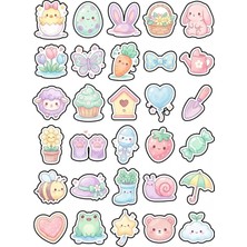 Dekorif 30 Adet Pastel Bahar Sticker Seti - Laptop Defter Telefon Su Matarası Için