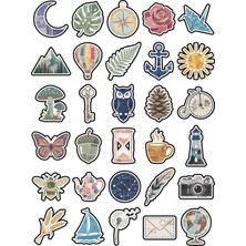 Dekorif 30 Adet Vintage Posta Pulu Temalı Sticker Seti - Laptop Defter Ajanda Için